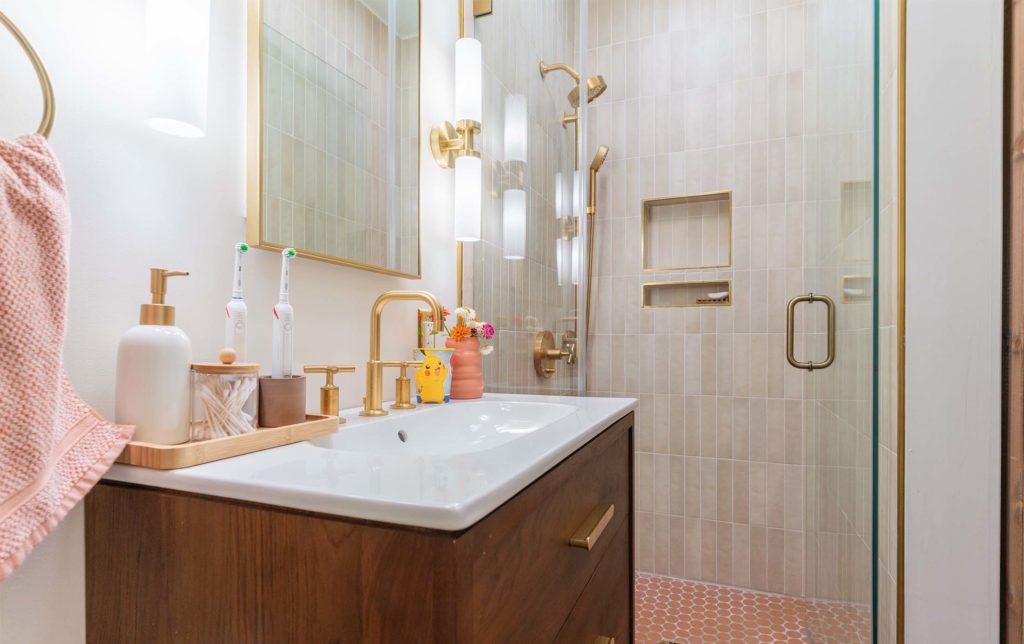 Remodeled kitchen cabinets and counters